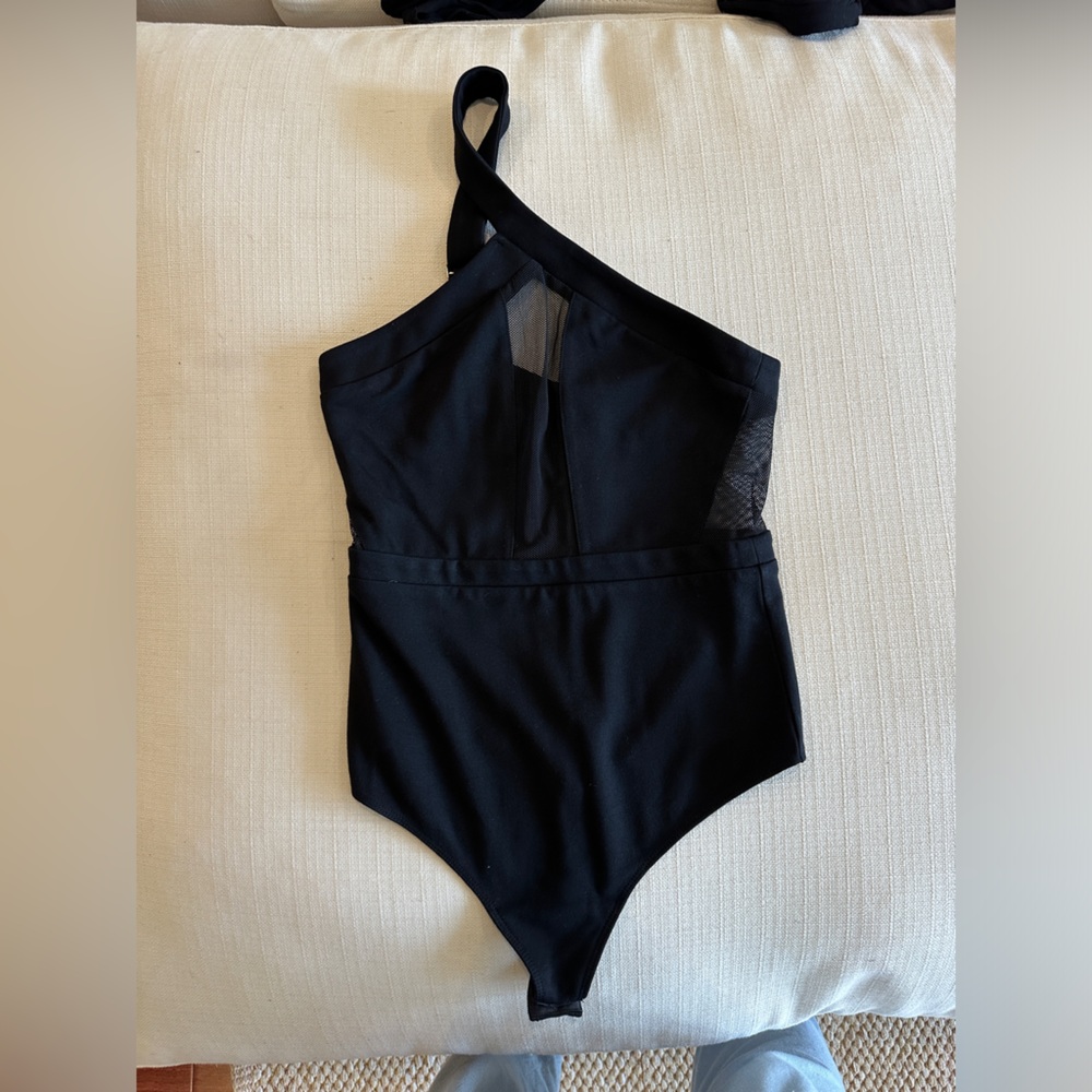 Revolve Hours Mesh Black Bodysuit (size S)
